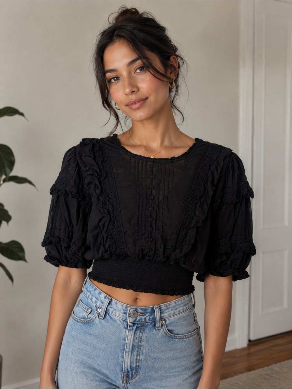 Sunday Best Cropped Prairie Top